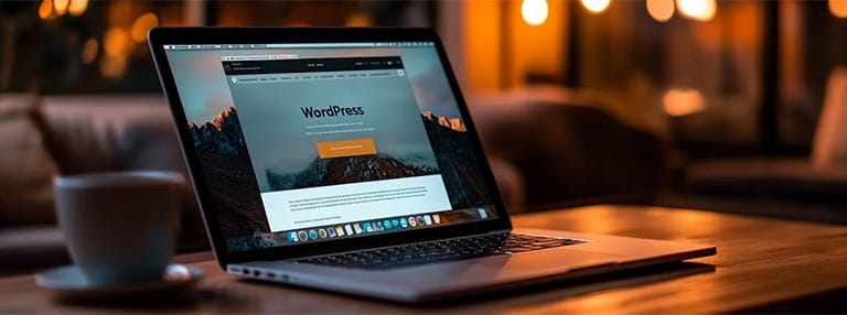 WordPress Dashboard auf einem Computer